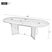 Ausziehbarer Esstisch 160/200 * 90 cm, geeignet für 6–8 Personen, Esstisch mit abgerundeten Ecken, v - Image 5