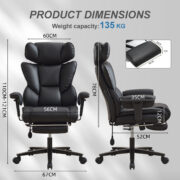 Office Chair with Foot Rest and Waist Lumber Support, Ergonomic Gaming Chair with Adjustable Height - Image 3