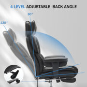 Office Chair with Foot Rest and Waist Lumber Support, Ergonomic Gaming Chair with Adjustable Height - Image 5