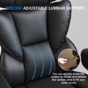 Office Chair with Foot Rest and Waist Lumber Support, Ergonomic Gaming Chair with Adjustable Height - Image 6