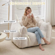 Giant Bean Bag Chair with pillow, Comfy Large Bean Bag Chairs for Adults and Kids, Faux Fur Floor So - Image 7
