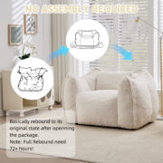 Giant Bean Bag Chair with pillow, Comfy Large Bean Bag Chairs for Adults and Kids, Faux Fur Floor So - Image 9