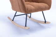 Teddy Fabric Rocking Chair with Pocket, Soft Rocking Chair for Nursery, Comfy Wingback Golider Rocki - Image 26