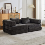 Compression Sofa,Convertible Floor Sofa Bed with Fixed-Shape Frame, Loveseats Boneless Modular Secti - Image 2