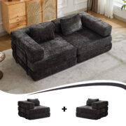 Compression Sofa,Convertible Floor Sofa Bed with Fixed-Shape Frame, Loveseats Boneless Modular Secti - Image 3
