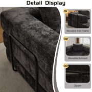 Compression Sofa,Convertible Floor Sofa Bed with Fixed-Shape Frame, Loveseats Boneless Modular Secti - Image 6
