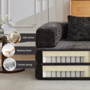 Compression Sofa,Convertible Floor Sofa Bed with Fixed-Shape Frame, Loveseats Boneless Modular Secti - Image 7