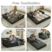 Compression Sofa,Convertible Floor Sofa Bed with Fixed-Shape Frame, Loveseats Boneless Modular Secti - Image 8