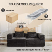 Compression Sofa,Convertible Floor Sofa Bed with Fixed-Shape Frame, Loveseats Boneless Modular Secti - Image 9