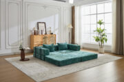 Compression Sofa,Convertible Floor Sofa Bed with Fixed-Shape Frame, Loveseats Boneless Modular Secti - T6011P582171 - Image 18
