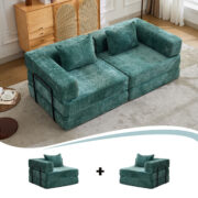 Compression Sofa,Convertible Floor Sofa Bed with Fixed-Shape Frame, Loveseats Boneless Modular Secti - T6011P582171 - Image 3