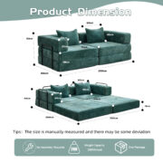 Compression Sofa,Convertible Floor Sofa Bed with Fixed-Shape Frame, Loveseats Boneless Modular Secti - T6011P582171 - Image 4