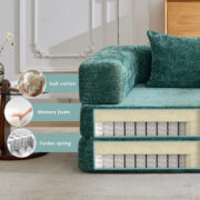 Compression Sofa,Convertible Floor Sofa Bed with Fixed-Shape Frame, Loveseats Boneless Modular Secti - T6011P582171 - Image 6