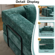 Compression Sofa,Convertible Floor Sofa Bed with Fixed-Shape Frame, Loveseats Boneless Modular Secti - T6011P582171 - Image 7