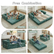 Compression Sofa,Convertible Floor Sofa Bed with Fixed-Shape Frame, Loveseats Boneless Modular Secti - T6011P582171 - Image 8