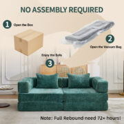 Compression Sofa,Convertible Floor Sofa Bed with Fixed-Shape Frame, Loveseats Boneless Modular Secti - T6011P582171 - Image 9