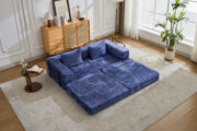 Compression Sofa,Convertible Floor Sofa Bed with Fixed-Shape Frame, Loveseats Boneless Modular Secti - T6011P582181 - Image 14