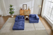 Compression Sofa,Convertible Floor Sofa Bed with Fixed-Shape Frame, Loveseats Boneless Modular Secti - T6011P582181 - Image 18