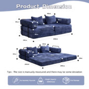 Compression Sofa,Convertible Floor Sofa Bed with Fixed-Shape Frame, Loveseats Boneless Modular Secti - T6011P582181 - Image 4
