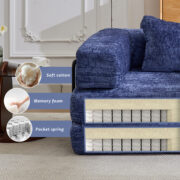 Compression Sofa,Convertible Floor Sofa Bed with Fixed-Shape Frame, Loveseats Boneless Modular Secti - T6011P582181 - Image 6