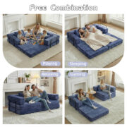 Compression Sofa,Convertible Floor Sofa Bed with Fixed-Shape Frame, Loveseats Boneless Modular Secti - T6011P582181 - Image 8