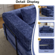 Compression Sofa,Convertible Floor Sofa Bed with Fixed-Shape Frame, Boneless Modular Sectional Sofa, - Image 7