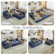 Compression Sofa,Convertible Floor Sofa Bed with Fixed-Shape Frame, Boneless Modular Sectional Sofa, - Image 8