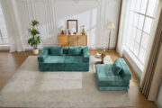 Compression Sofa,Convertible Floor Sofa Bed with Fixed-Shape Frame, Boneless Modular Sectional Sofa, - T6011S00038 - Image 13