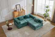 Compression Sofa,Convertible Floor Sofa Bed with Fixed-Shape Frame, Boneless Modular Sectional Sofa, - T6011S00038 - Image 14