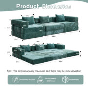 Compression Sofa,Convertible Floor Sofa Bed with Fixed-Shape Frame, Boneless Modular Sectional Sofa, - T6011S00038 - Image 4