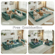 Compression Sofa,Convertible Floor Sofa Bed with Fixed-Shape Frame, Boneless Modular Sectional Sofa, - T6011S00038 - Image 8