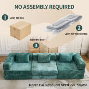 Compression Sofa,Convertible Floor Sofa Bed with Fixed-Shape Frame, Boneless Modular Sectional Sofa, - T6011S00038 - Image 9