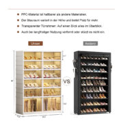 Faltbarer Schuhschrank aus PP, 6‑stöckig mit Magnet‑Halbtransparenttür, 24 Paar Schuhe, Stiefelberei - Image 14
