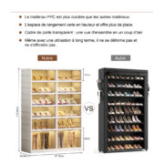 Faltbarer Schuhschrank aus PP, 6‑stöckig mit Magnet‑Halbtransparenttür, 24 Paar Schuhe, Stiefelberei - Image 15