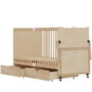 Bewegliches multifunktionales Babybett, 4-stufige Höhenverstellung, Babybett mit Schubladen, massive - Image 2