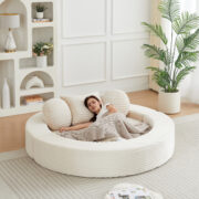 Ein vielseitiges 4-in-1-Schlafsofa, ideal für kompakte Wohnräume, das sowohl als halbrundes Sofa als - Image 3