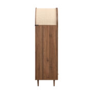 Kleiderschrank mit Schubladen, Holztüren mit Leinenstoff-Bezug, großer Stauraum, Garderobenschrank f - Image 2