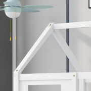 House bed with 2 drawers, single bed, day bed, children's bed with 2 windows, pine frame, MDF, - Image 14
