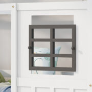 House bed with 2 drawers, single bed, day bed, children's bed with 2 windows, pine frame, MDF, - Image 16