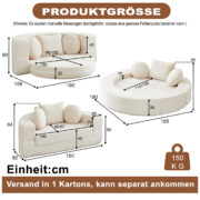 Ein vielseitiges 4-in-1-Schlafsofa, ideal für kompakte Wohnräume, das sowohl als halbrundes Sofa als - Image 4