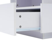 Modernes Hochglanz-LED-Couchtisch Kaffeetisch 70*70*41cm mit 2 Schubladen und transparentem Präsenta - Image 12
