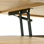 Anhebbarer Couchtisch, Couchtisch mit gebogenen Holzseiten, ausziehbarem Regal, anhebbarer Tischplat - Image 13