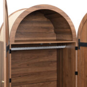 Kleiderschrank mit Schubladen, Holztüren mit Leinenstoff-Bezug, großer Stauraum, Garderobenschrank f - Image 16