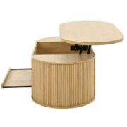Anhebbarer Couchtisch, Couchtisch mit gebogenen Holzseiten, ausziehbarem Regal, anhebbarer Tischplat - Image 16
