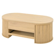 Anhebbarer Couchtisch, Couchtisch mit gebogenen Holzseiten, ausziehbarem Regal, anhebbarer Tischplat - Image 18
