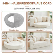 Ein vielseitiges 4-in-1-Schlafsofa, ideal für kompakte Wohnräume, das sowohl als halbrundes Sofa als - Image 5