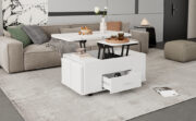 Couchtisch Höhenverstellbar,Beweglicher Sofatisch, 4-in-1-Multifunktions-Couchtisch Umwandelbar in W - Image 4