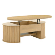 Anhebbarer Couchtisch, Couchtisch mit gebogenen Holzseiten, ausziehbarem Regal, anhebbarer Tischplat - Image 21