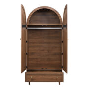 Kleiderschrank mit Schubladen, Holztüren mit Leinenstoff-Bezug, großer Stauraum, Garderobenschrank f - Image 25