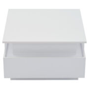 Modernes Hochglanz-LED-Couchtisch Kaffeetisch 70*70*41cm mit 2 Schubladen und transparentem Präsenta - Image 4